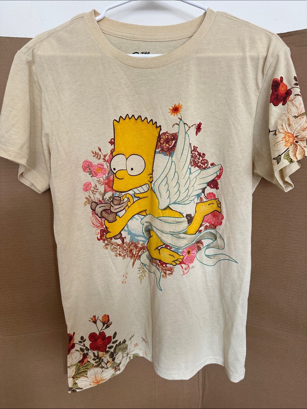 Freeze Cream Bart Simpson Angel Graphic Tee with Yellow embroidery Artwork
